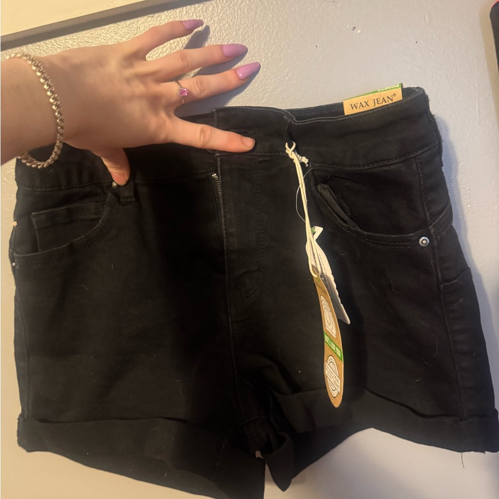 Wax Jean Women's Dark Black Jean Shorts